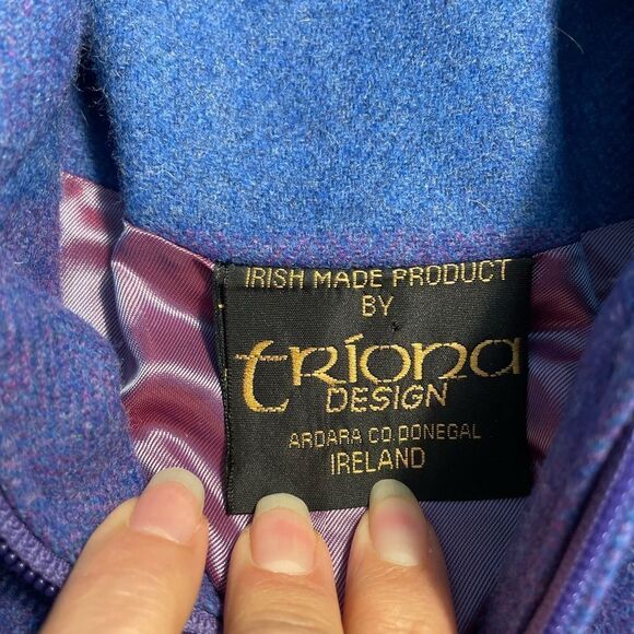 TRIONA vintage wool suit - Donegal Ireland in blue/purple plaid - Picture 5 of 11